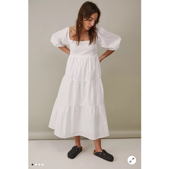 Faithfull the Brand Kiona Tiered Cotton Midi Dress - Picture 3 of 16